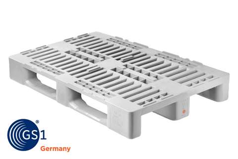 Hygiene pallet h1 gs1 - 1200x800x160mm - 3 closed runners