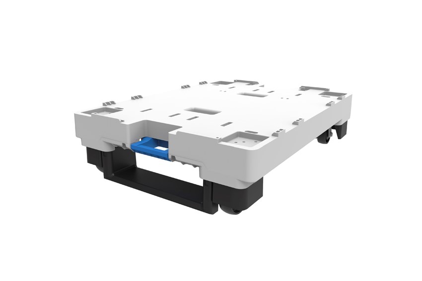 Dolly 800x600 integrated slats - 2 fixed wheels / 2 swivel wheels 