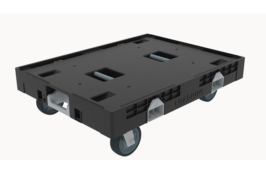 Chariot + frein pédale - 800x600x225mm - 2 roues fixes / 2 roues pivotantes 