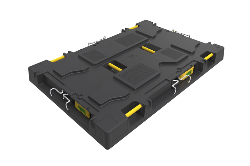 Pallet lid 1227x1027x100mm - industrie - 2 straps - wooden pallet - hook 