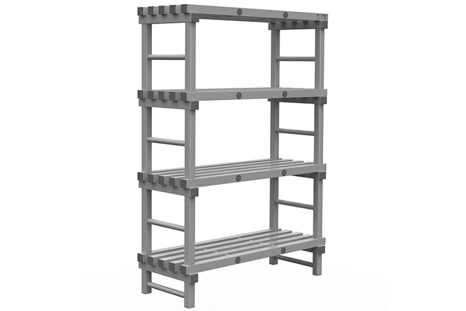 Rack 1000x500x1900mm - 4 levels - spacing 500mm - bottom clearance 200mm 