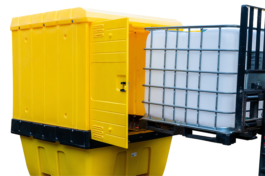 Leak tray + overhead cover - 1 IBC cont. - 1260l - 1775x1770x2265mm 