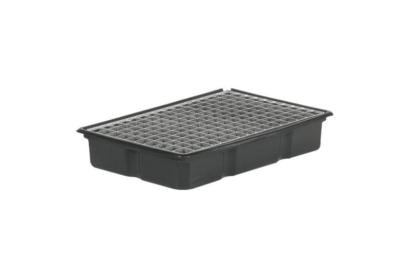 Spilltray 600x400mm - 16 l - pe - with galvanized grid 