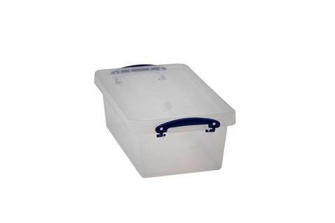 Boîte transparente emboîtable renforcée 5,5l empilable sur le couvercle inclus  350x210x125mm