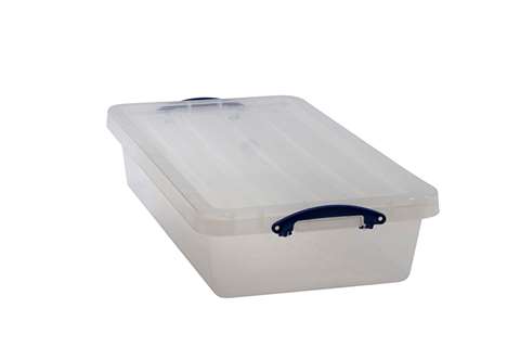 Boîte renforcée transparente emboîtable 41l empilable sur le couvercle inclus - 815x440x180mm