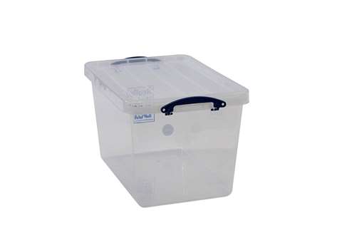 Boîte renforcée transparente emboîtable 56l empilable sur le couvercle inclus - 595x395x355mm