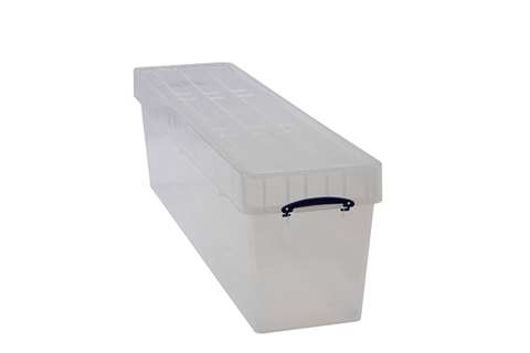 Boîte renforcée transparente emboîtable 81l empilable sur le couvercle inclus - 1215x300x360mm