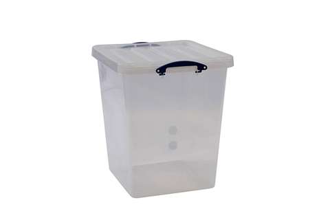 Boîte renforcée transparente emboîtable 87l empilable sur le couvercle inclus - 515x465x560mm