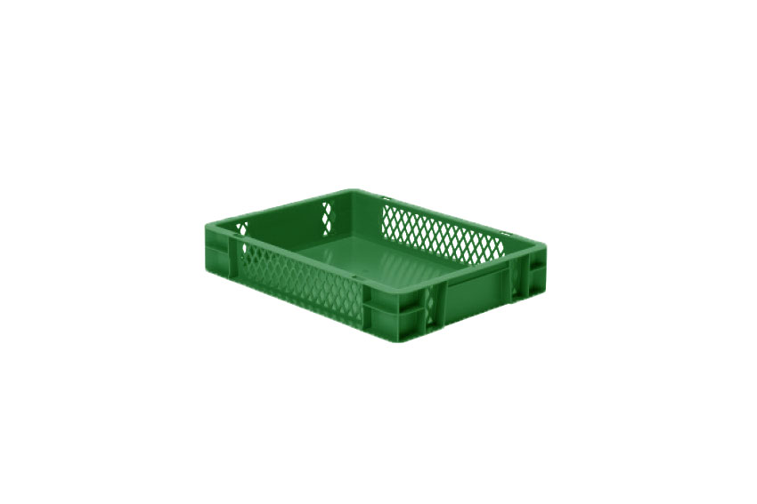 EN Stacking bin Rainbow 7l - 400x300x75mm - perforate sides and closed bottom 