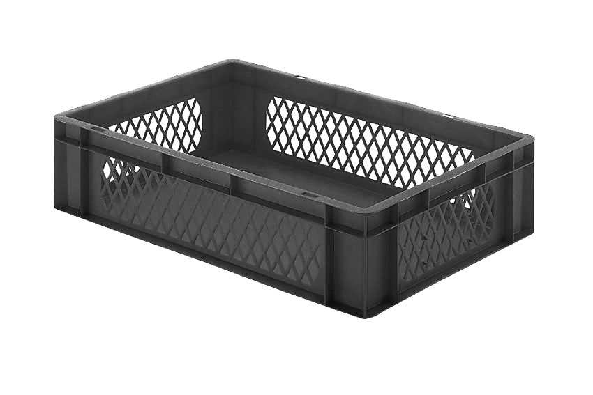 EN Stacking bin Rainbow 26l - 600x400x145mm - perforate sides and closed bottom 