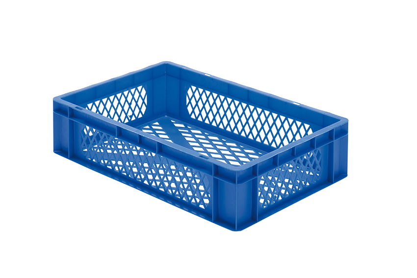 EN Stacking bin Rainbow 26l - 600x400x145mm - perforate sides and closed bottom 