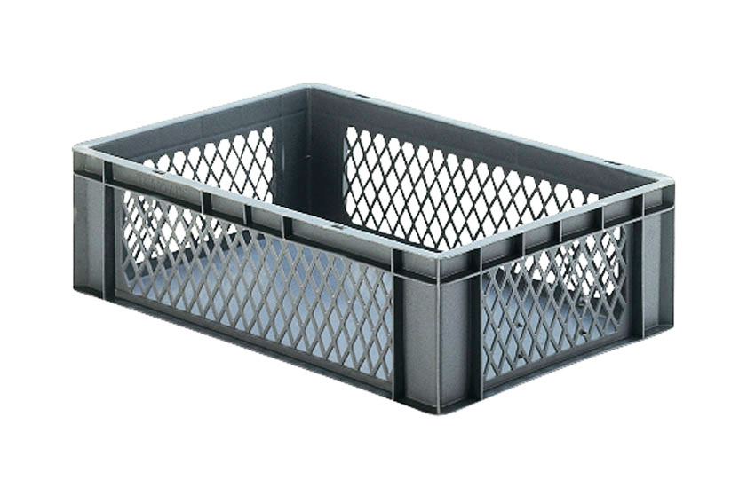 EN Stacking bin Rainbow 33l - 600x400x175mm - perforate sides and closed bottom 