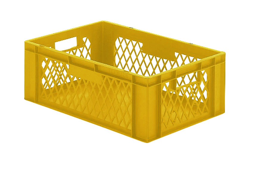 EN Stacking bin Rainbow 40l - 600x400x210mm - perforate sides and closed bottom 