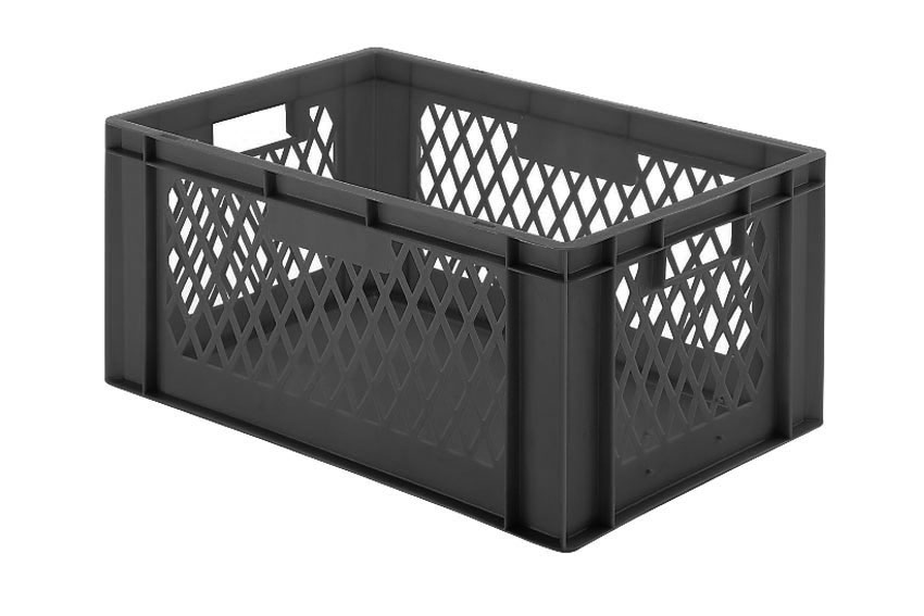 EN Stacking bin Rainbow 51l - 600x400x270mm - perforate sides and closed bottom 