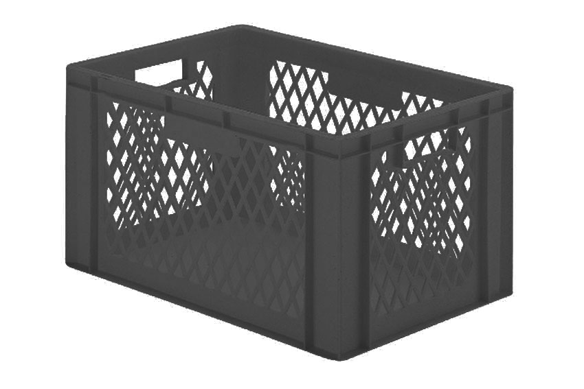 EN Stacking bin Rainbow 61l - 600x400x320mm - perforate sides and closed bottom 