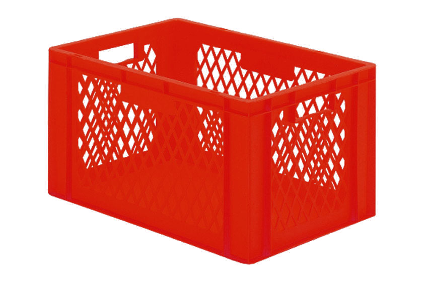 EN Stacking bin Rainbow 61l - 600x400x320mm - perforate sides and closed bottom 