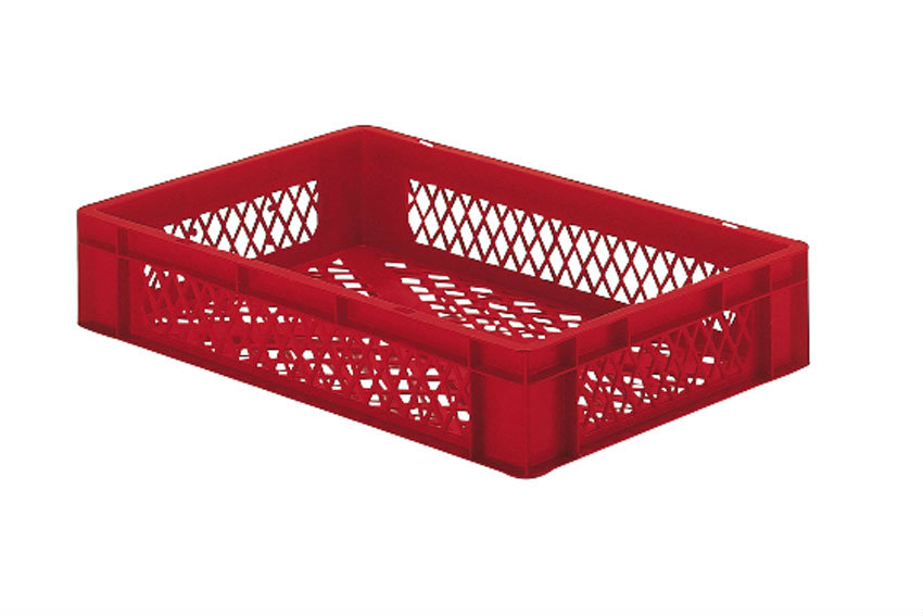 EN Stacking bin Rainbow 22l - 600x400x120mm - perforated sides and bottom 