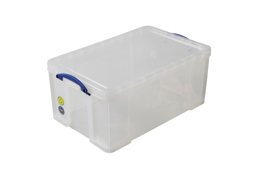 Boîte transparente 64l empilable sur le couvercle inclus - 710x440x310mm 