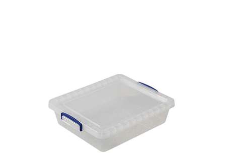Transparent nestable box 10,5L stackable on included lid - 460x383x113mm