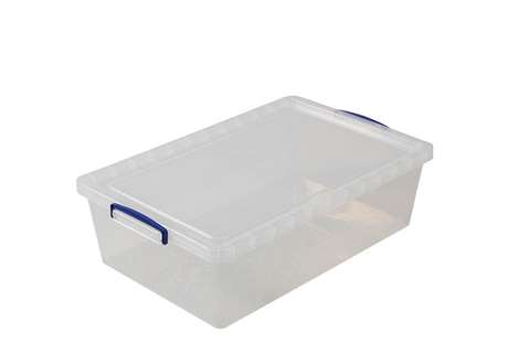Transparent nestable box 43l stackable on included lid - 695x440x230mm