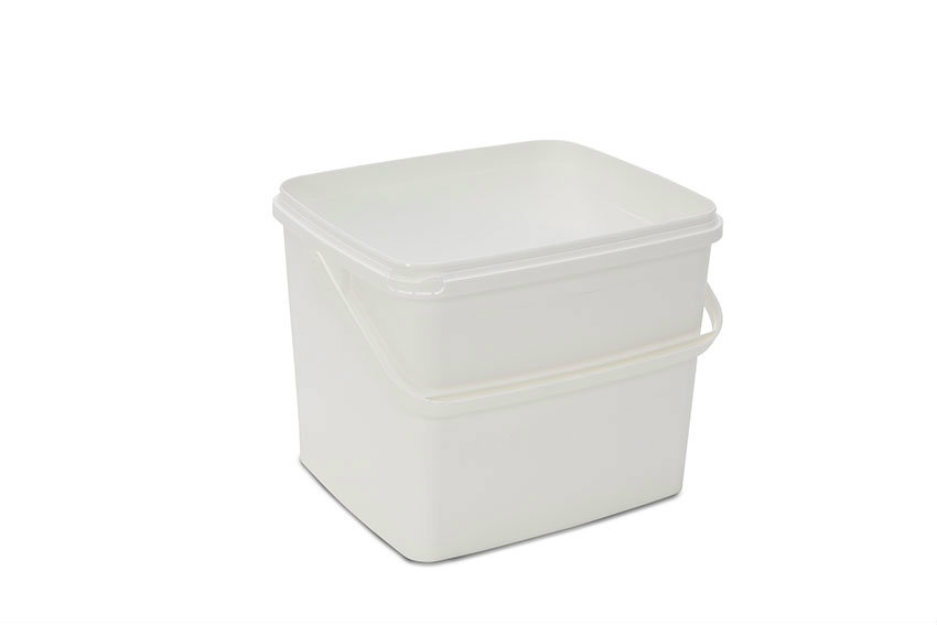 Seau rectangulaire - 10,9l - avec support plastique - sans couvercle 