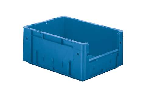 Bac euronorm 400x300x175 - ouv. front. - 15l - fond et parois pleins