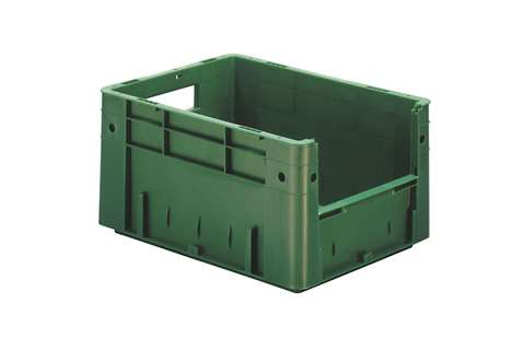 Bac euronorm 400x300x210mm - ouv. front. - 18l - fond et parois pleins
