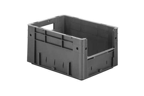 Bac euronorm 400x300x210mm - ouv. front. - 18l - fond et parois pleins