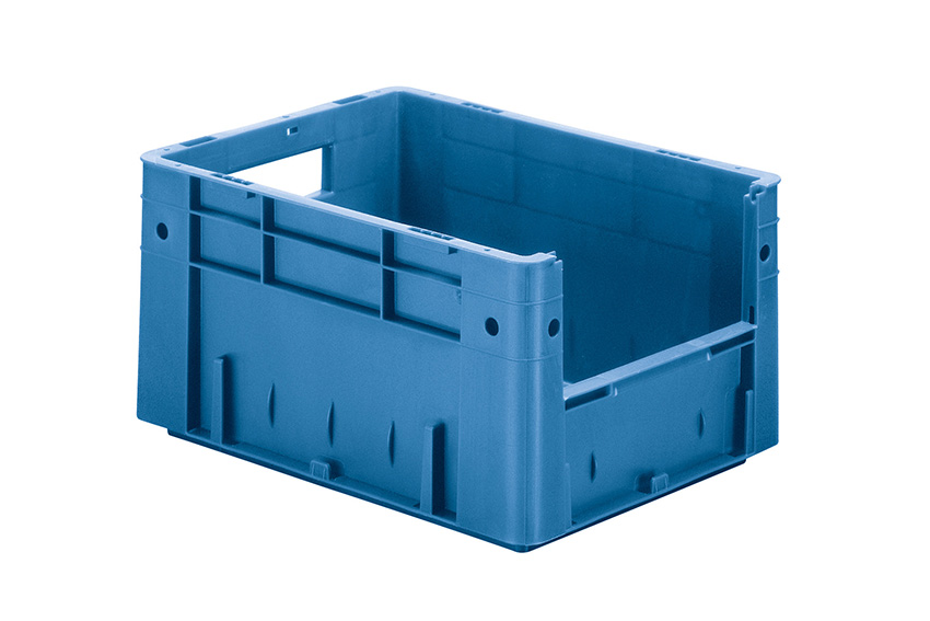 Euronorm 400x300x210mm - frontal opening - 18l - bottom and sides closed 