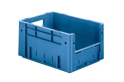 Bac euronorm 400x300x210mm - ouv. front. - 18l - fond et parois pleins