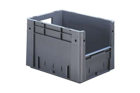 Bac euronorm 400x300x270 - ouv. front. - 24l - fond et parois pleins