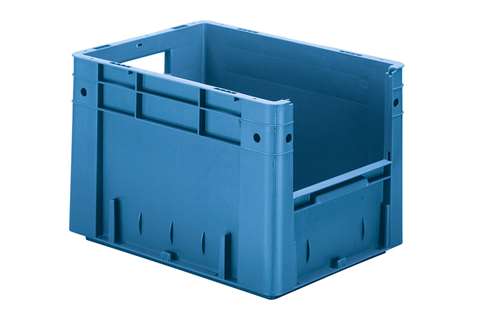 Bac euronorm 400x300x270 - ouv. front. - 24l - fond et parois pleins
