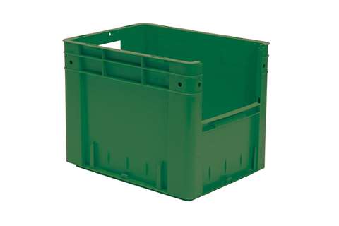 Bac euronorm 400x300x320 - ouv. front. - 29l - fond et parois pleins