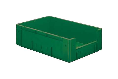 Bac euronorm 600x400x175 - ouv. front. - 32l - fond et parois pleins