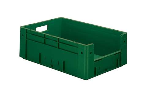 Bac euronorm 600x400x210 - ouv. front. - 39l - fond et parois pleins