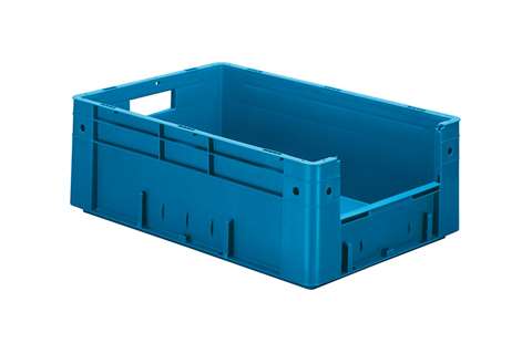 Bac euronorm 600x400x210 - ouv. front. - 39l - fond et parois pleins