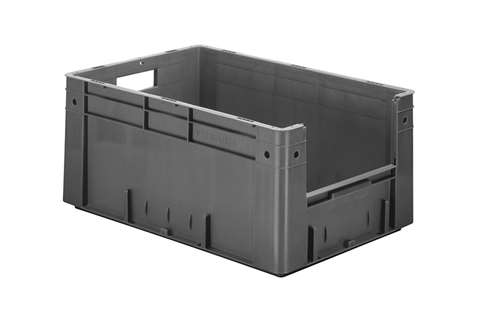 Bac euronorm 600x400x270 - ouv. front. - 51l - fond et parois pleins
