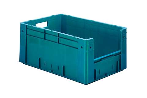 Bac euronorm 600x400x270 - ouv. front. - 51l - fond et parois pleins