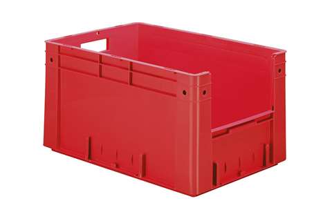 Bac euronorm 600x400x320 - ouv. front. - 61l - fond et parois pleins