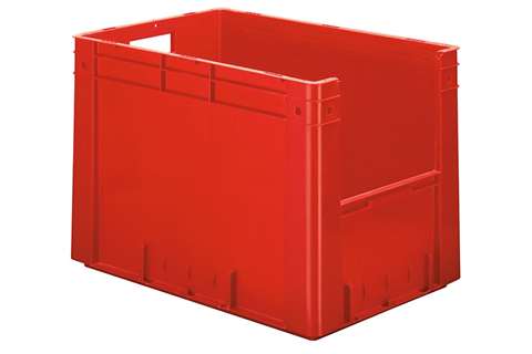Bac euronorm 600x400x420 - ouv. front. - 81l - fond et parois pleins