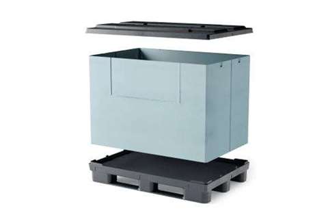 Sleeve box 1235x830x954mm - 3 semelles - avec couvercle