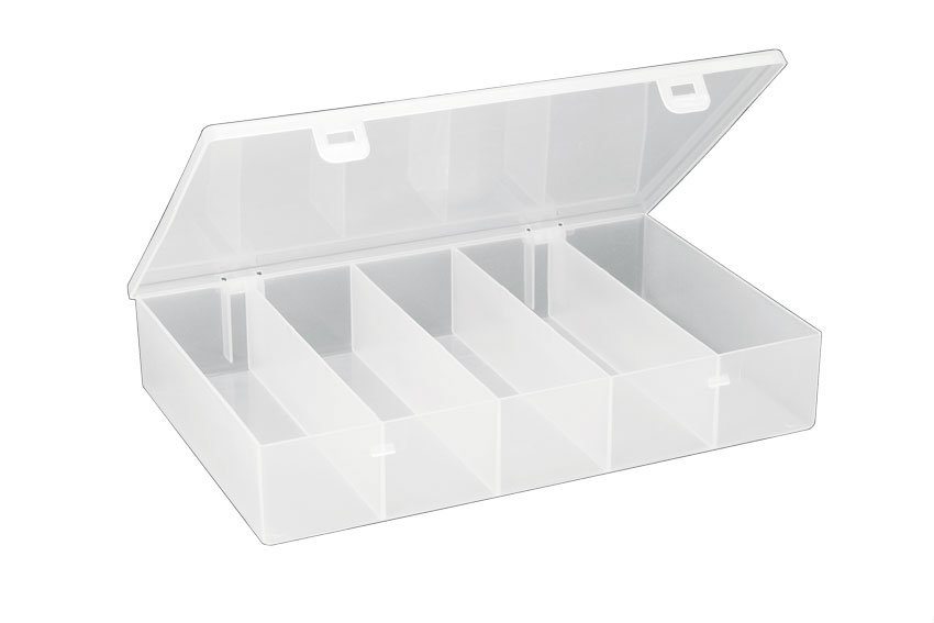 Boîte de rangement Storage 5000 avec 5 compartiments fixes - 268x188x50mm 