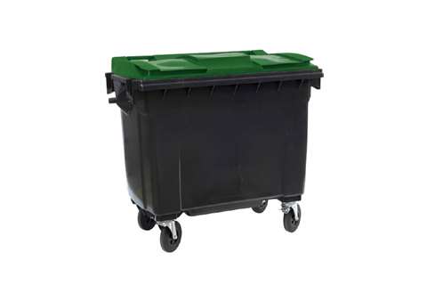 Maxi-container 4 swivel castors - 660l - gray body + colored lid