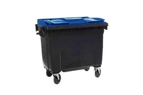 Maxi-container 4 swivel castors - 660l - gray body + colored lid