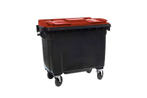 Maxi-container 4 swivel castors - 660l - gray body + colored lid