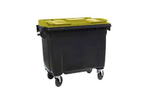 Maxi-container 4 swivel castors - 660l - gray body + colored lid