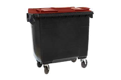 Maxi-container 4 swivel castors - 770l - gray body + colored lid