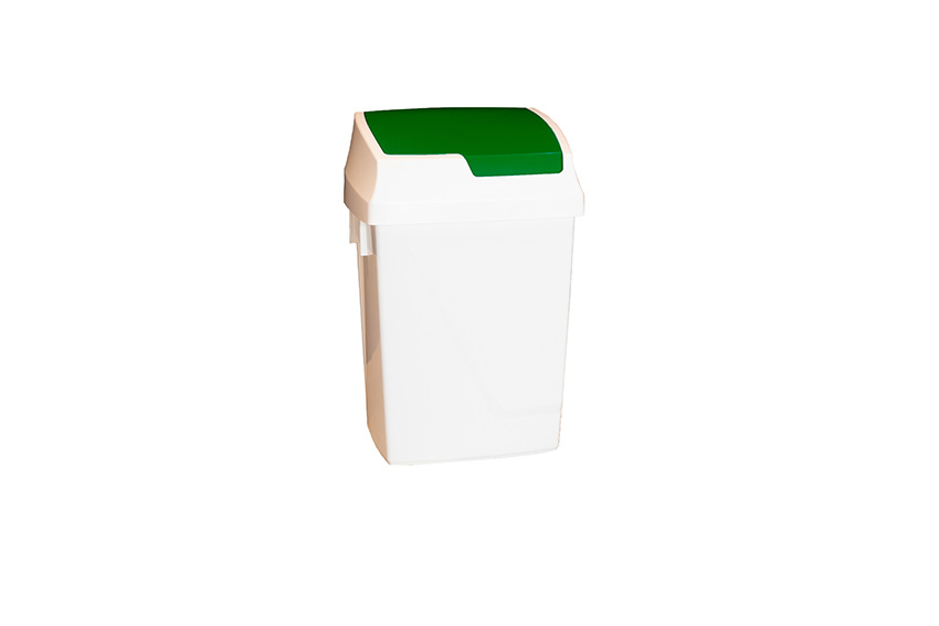 Waste bin with hinged lid 25l - 330x270x520mm 