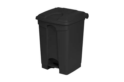 Poubelle rectangulaire à pédale 45l - 410x398x600mm - 50% recyclé