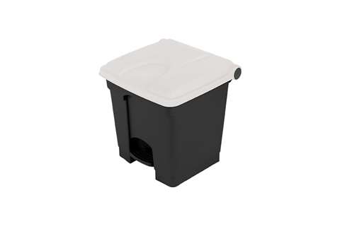Rectangular step-on waste bin 30l - recycled body + lid 410x398x435mm